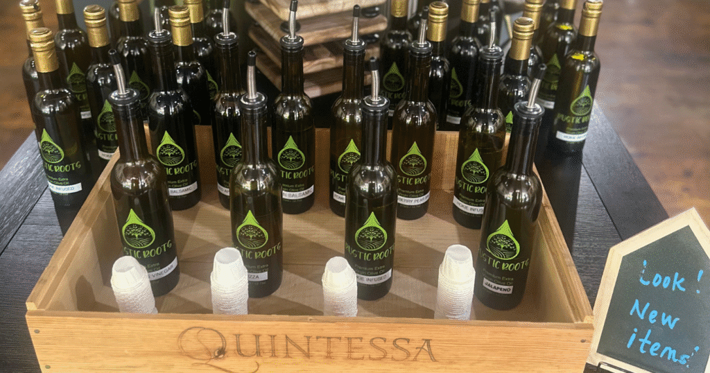 Image of Rustic Roots Olive Oil at boutique in Blacksburg Virginia